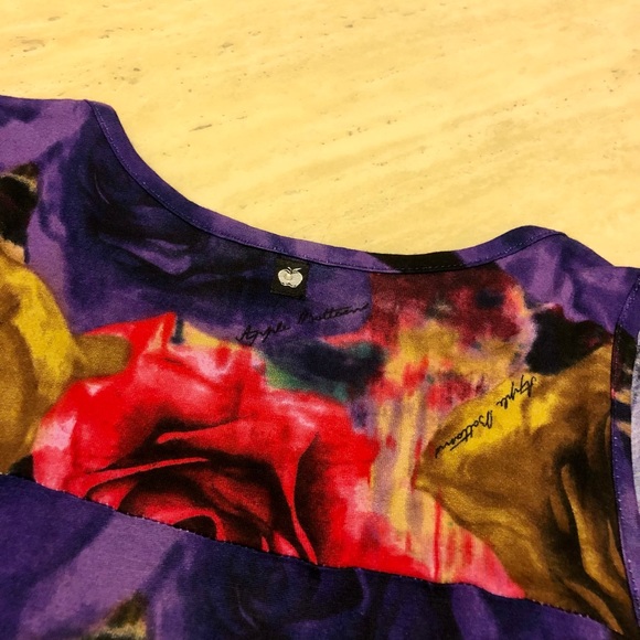 New Apple Bottles Colourful Floral Long Top Mini Dress Size M/L - Picture 8 of 8